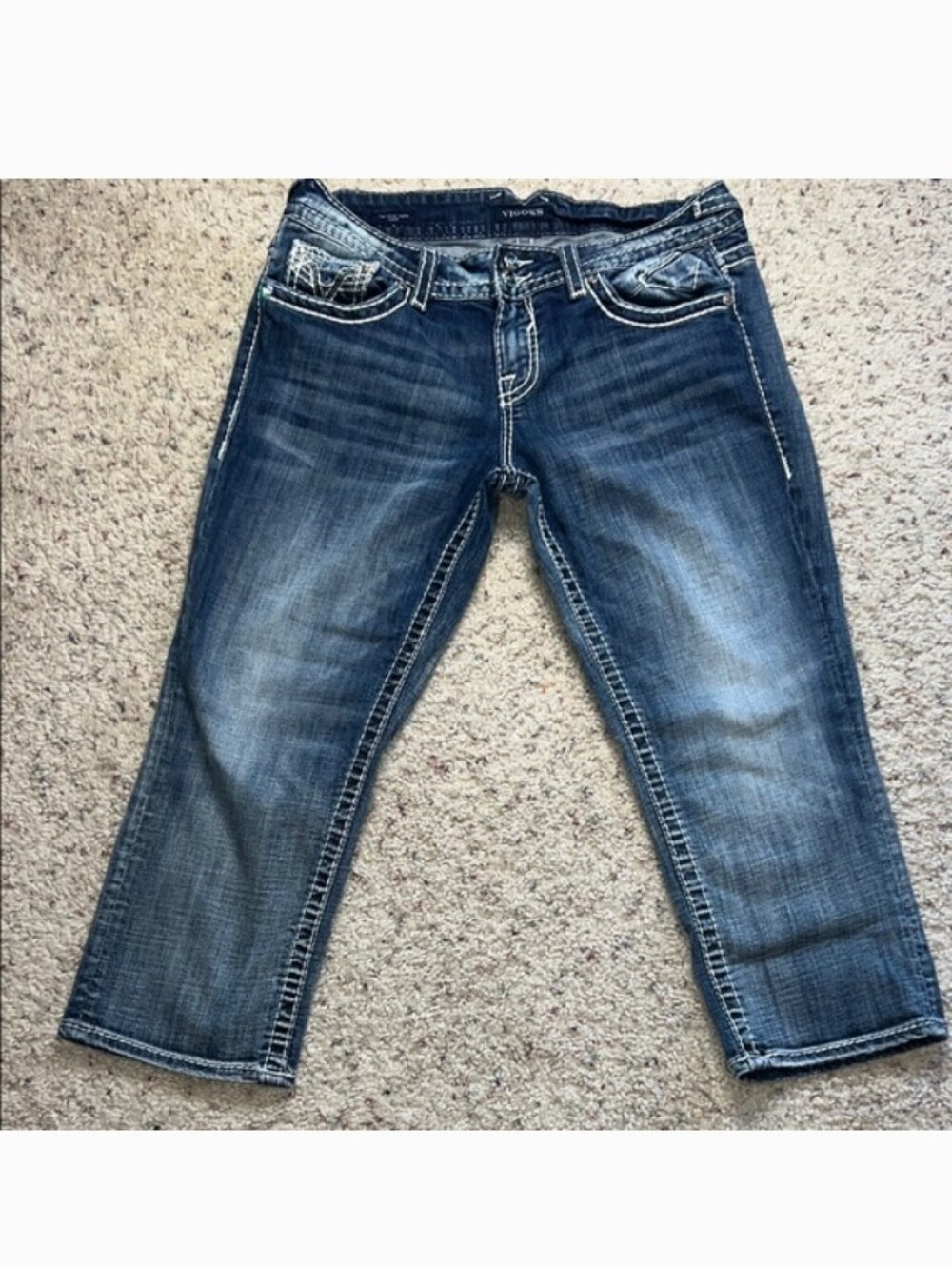 Vigoss Dark Blue Capri/Cropped Detailed Pockets Size 9